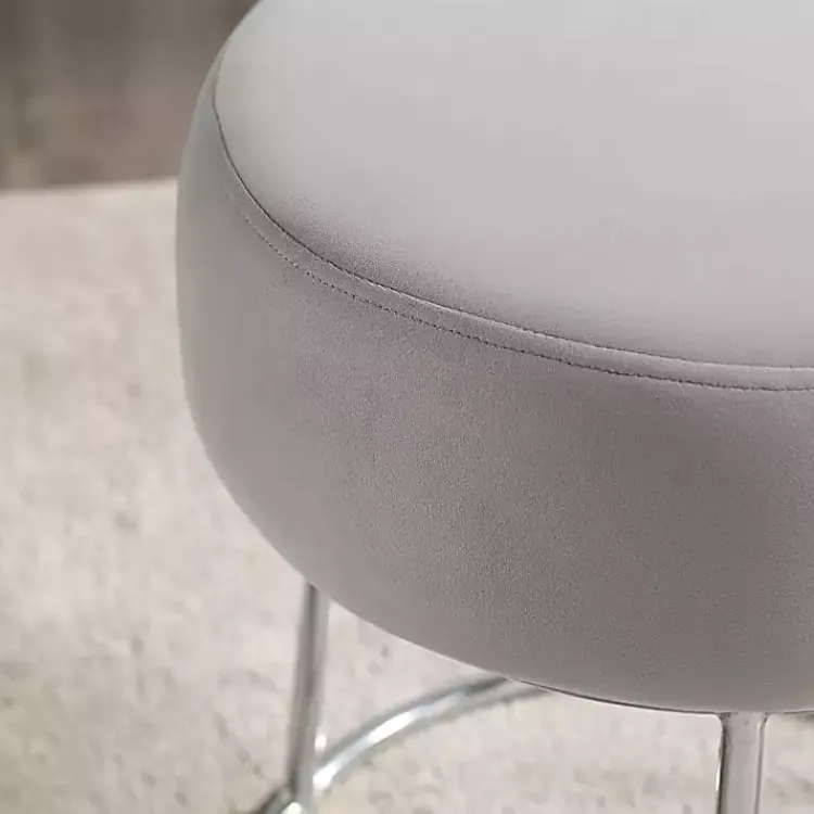 Kirklands Home Smokey Velvet Vanity Stool Gray Discount