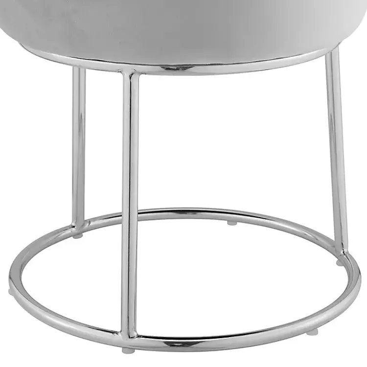 Kirklands Home Smokey Velvet Vanity Stool Gray Discount