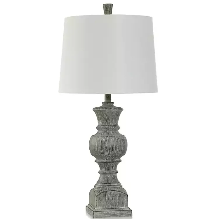 Kirklands Home Smokey Slate Gray Baluster Grain Table Lamp White Online
