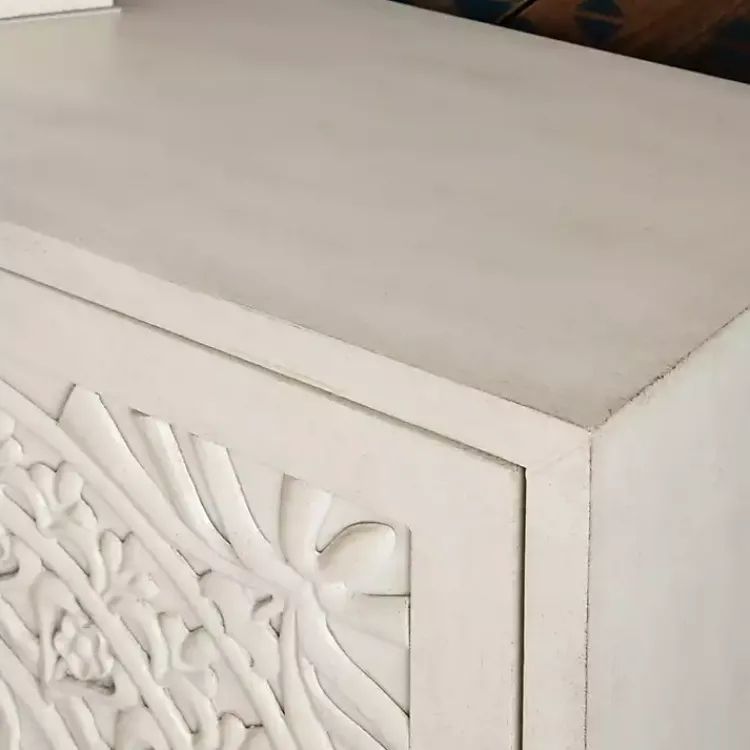 Kirklands Home Smokey Resin Medallion Door Cabinet White Online
