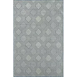 Kirklands Home Smoky Blue Geometric Indoor/Outdoor Area Rug, 5x7 Online