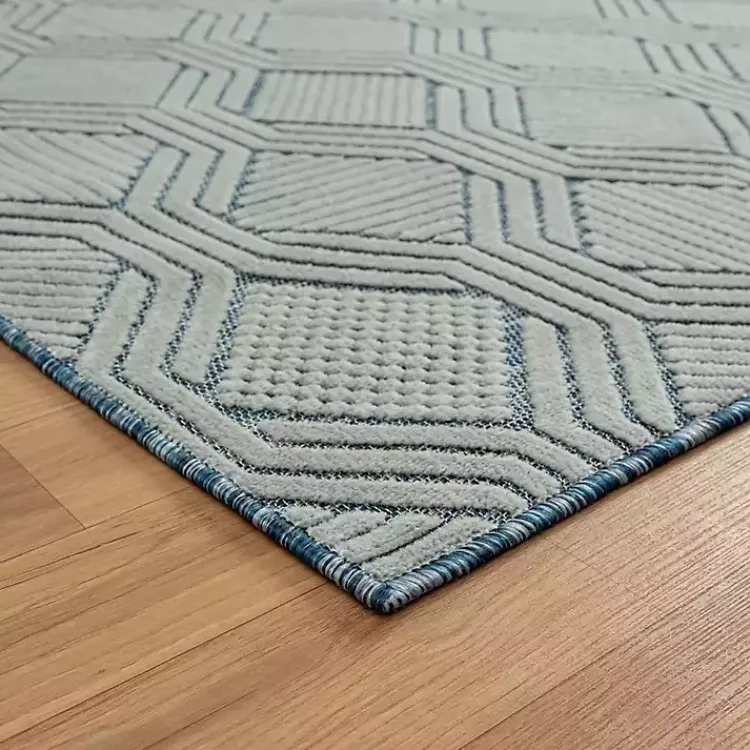 Kirklands Home Smoky Blue Geometric Indoor/Outdoor Area Rug, 5x7 Online