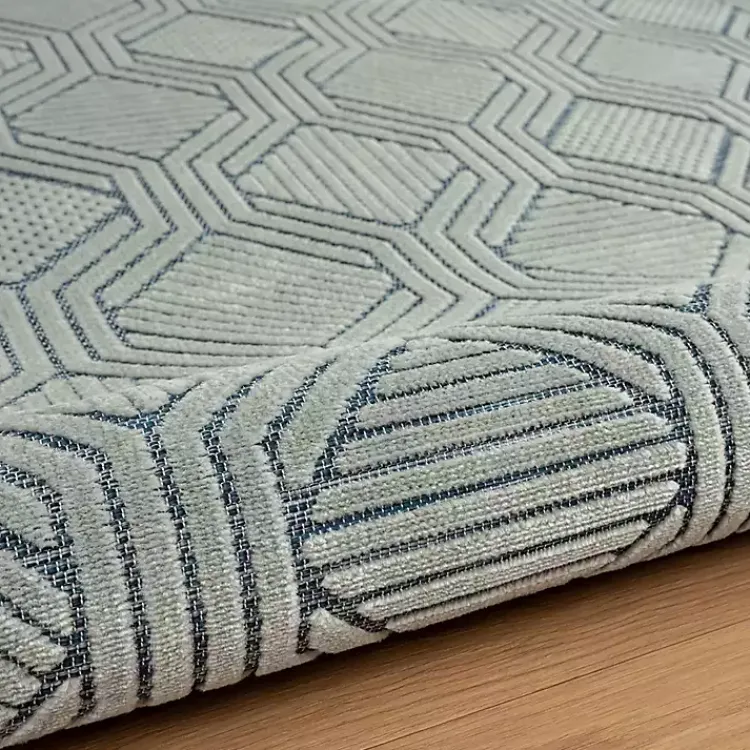 Kirklands Home Smoky Blue Geometric Indoor/Outdoor Area Rug, 5x7 Online