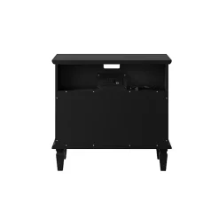 Kirklands Home Smooth 2-Drawer Wood Nightstand Black Discount