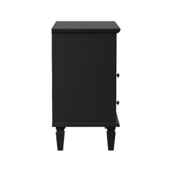 Kirklands Home Smooth 2-Drawer Wood Nightstand Black Discount