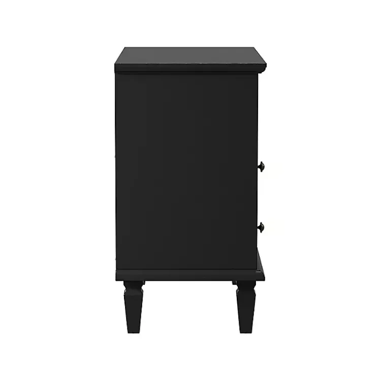 Kirklands Home Smooth 2-Drawer Wood Nightstand Black Discount