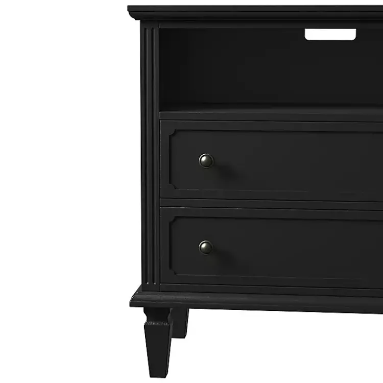Kirklands Home Smooth 2-Drawer Wood Nightstand Black Discount