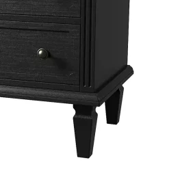 Kirklands Home Smooth 2-Drawer Wood Nightstand Black Discount