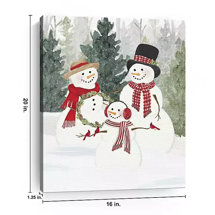 Christmas Art & Wall Decor>Kirklands Home Snow Family in Forest Canvas Art Print