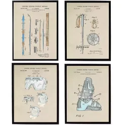 Kirklands Home Snow Skiing Patents Framed Art Prints Multi New