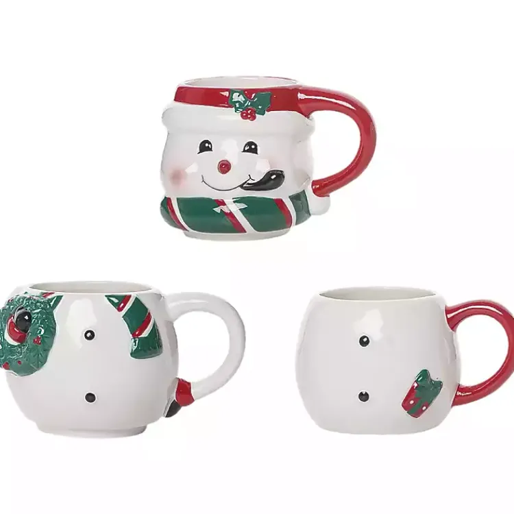 Christmas Dining & Entertaining>Kirklands Home Snowman Ceramic Stacking Mugs, Set of 3