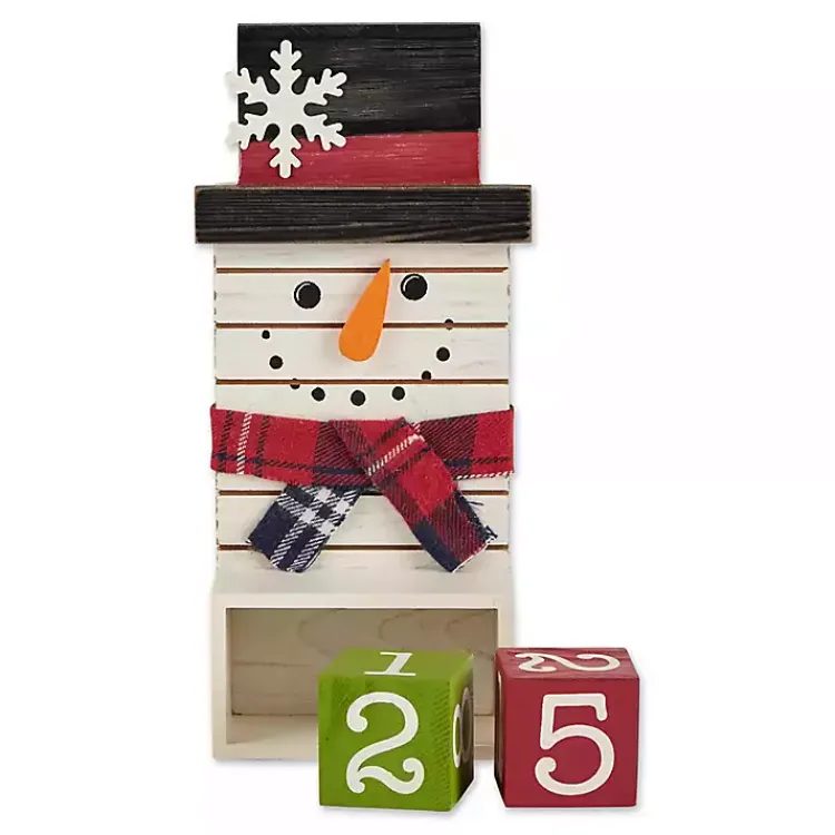 Christmas Decorations>Kirklands Home Snowman Christmas Countdown Blocks Figurine