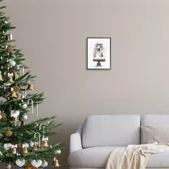 Christmas Art & Wall Decor>Kirklands Home Snowman Cloche Framed Art Print White