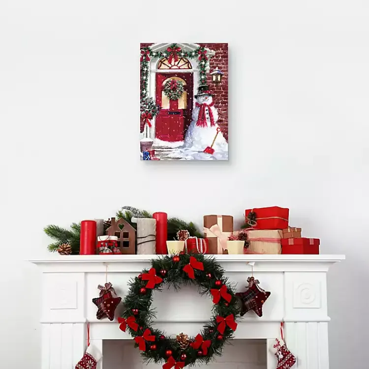 Christmas Art & Wall Decor>Kirklands Home Snowman Entryway Canvas Art Print