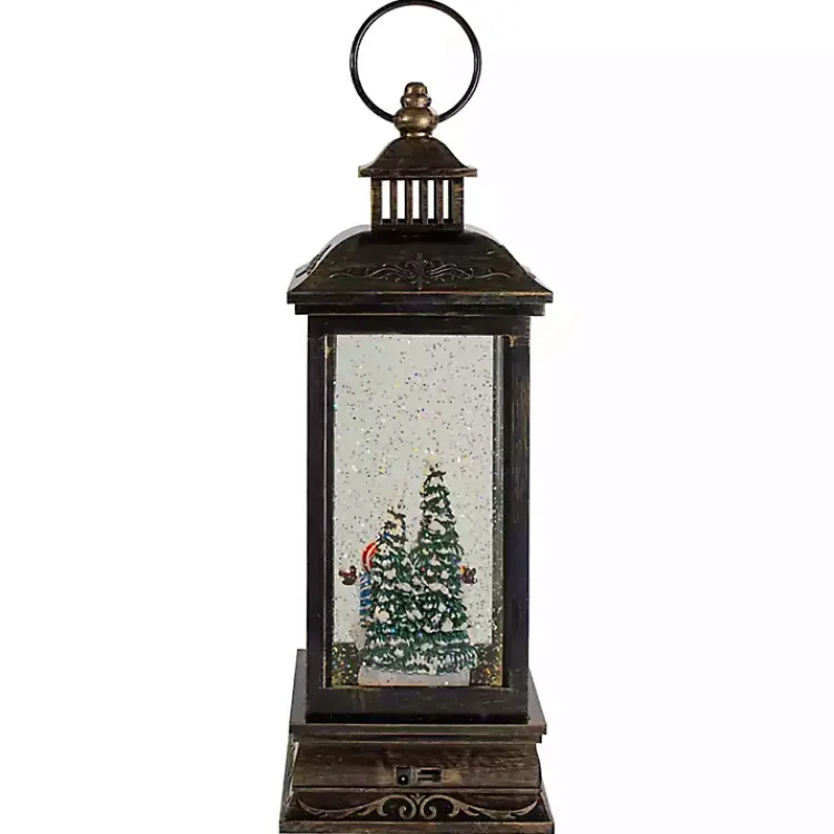 Christmas Decorations>Kirklands Home Snowman Family Christmas LED Glitter Snow Globe Black