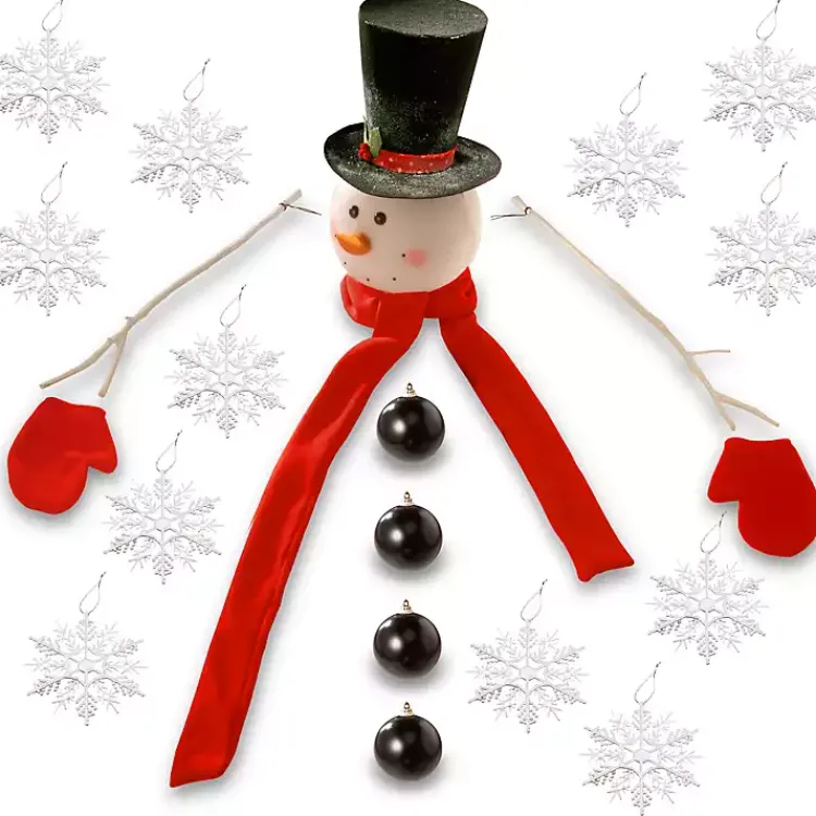 Christmas Tree Decorations>Kirklands Home Snowman Head and Arms 21-pc. Christmas Tree Kit
