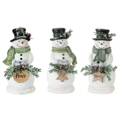 Christmas Decorations>Kirklands Home Snowman Holding Pine Statues, Set of 3