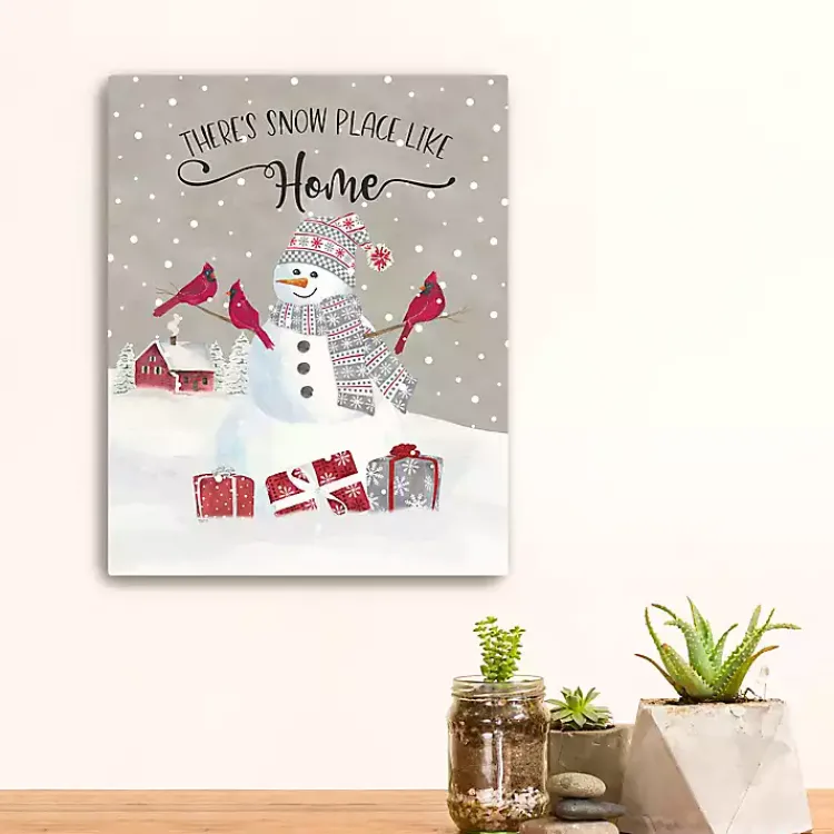 Christmas Art & Wall Decor>Kirklands Home Snowman Home Christmas Wall Plaque Gray
