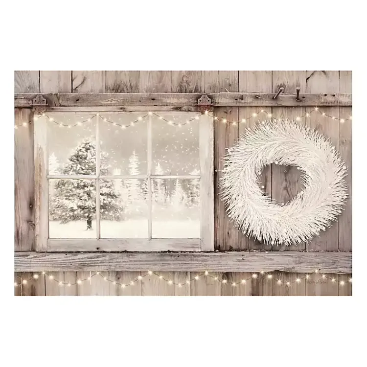Christmas Art & Wall Decor>Kirklands Home Snowy Barn View Canvas Art Print, 24x16