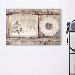 Christmas Art & Wall Decor>Kirklands Home Snowy Barn View Canvas Art Print, 24x16