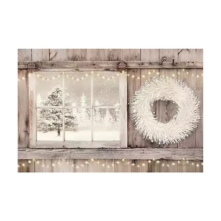 Christmas Art & Wall Decor>Kirklands Home Snowy Barn View Canvas Art Print, 24x36