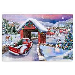 Christmas Art & Wall Decor>Kirklands Home Snowy Christmas Road Trip Canvas Art Print, 24x36