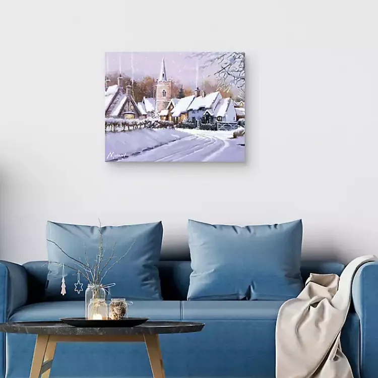 Christmas Art & Wall Decor>Kirklands Home Snowy Christmas Village Canvas Art Print