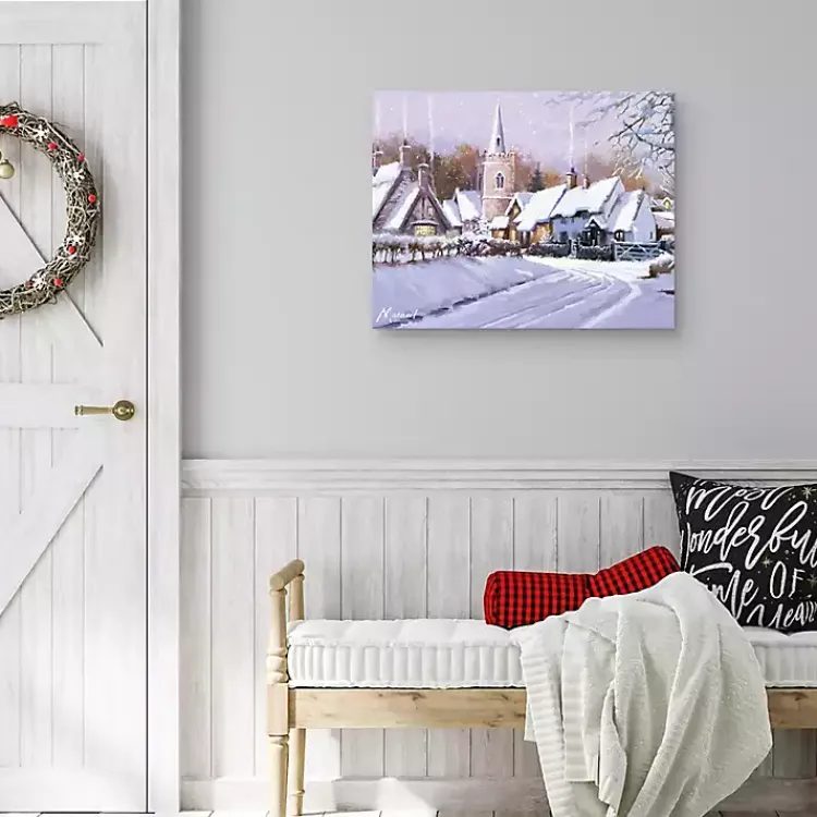 Christmas Art & Wall Decor>Kirklands Home Snowy Christmas Village Canvas Art Print