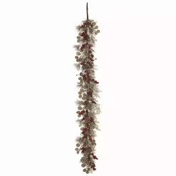Arrangements & Greenery>Kirklands Home Snowy Eucalyptus Berry Mix Christmas Garland