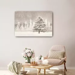 Christmas Art & Wall Decor>Kirklands Home Snowy O Holy Night Canvas Art Print White