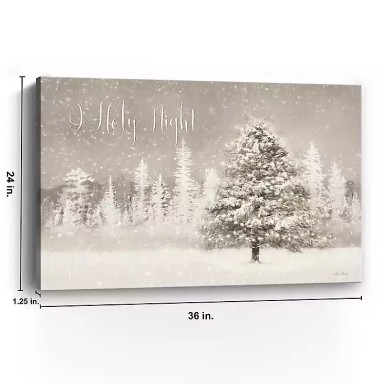 Christmas Art & Wall Decor>Kirklands Home Snowy O Holy Night Canvas Art Print White