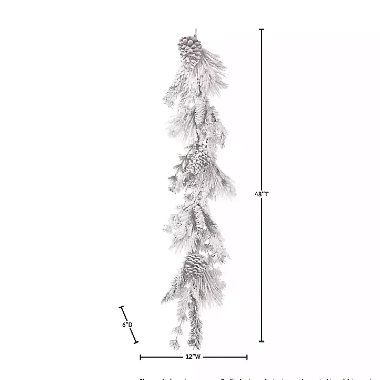 Christmas Arrangements & Garland>Kirklands Home Snowy Pine and Cedar Cone Winter Garland
