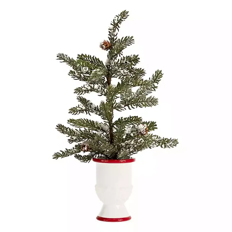 Christmas Arrangements & Garland>Kirklands Home Snowy Potted Christmas Trees, Set of 2