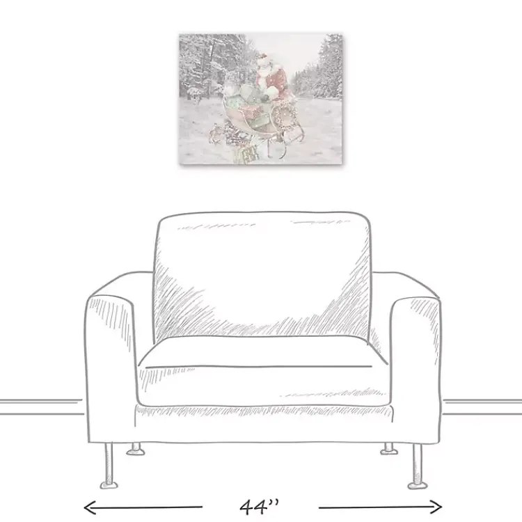 Christmas Art & Wall Decor>Kirklands Home Snowy Sleigh Christmas Canvas Art Print