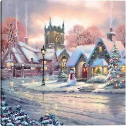 Christmas Art & Wall Decor>Kirklands Home Snowy Sunset Christmas Village Canvas Art Print