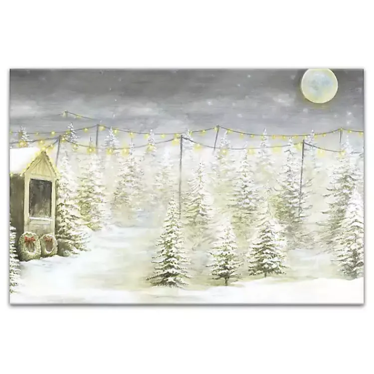 Christmas Art & Wall Decor>Kirklands Home Snowy Tree Farm Canvas Art Print