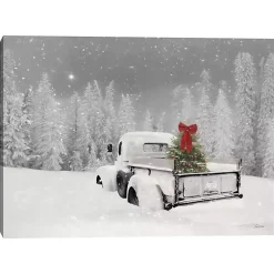 Christmas Art & Wall Decor>Kirklands Home Snowy Truck Canvas Art Print