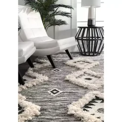 Kirklands Home Sofia Moroccan Fringe Area Rug, 5x8 Gray Hot