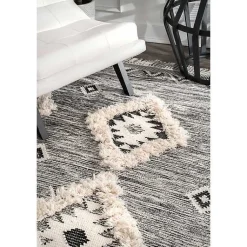 Kirklands Home Sofia Moroccan Fringe Area Rug, 5x8 Gray Hot