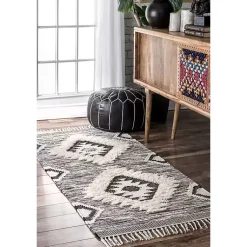 Kirklands Home Sofia Moroccan Fringe Runner Gray