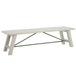Kirklands Home Sofia Wooden Dining Bench with Metal Bars White Best