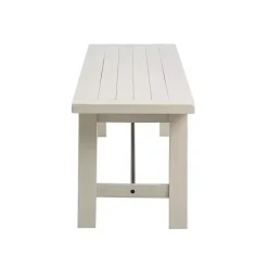 Kirklands Home Sofia Wooden Dining Bench with Metal Bars White Best