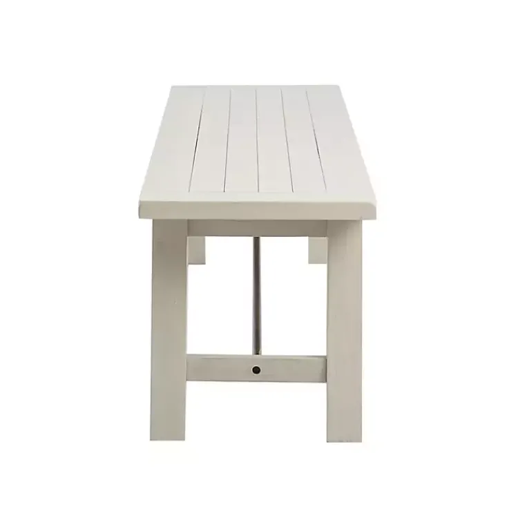 Kirklands Home Sofia Wooden Dining Bench with Metal Bars White Best