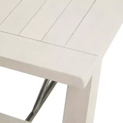 Kirklands Home Sofia Wooden Dining Bench with Metal Bars White Best