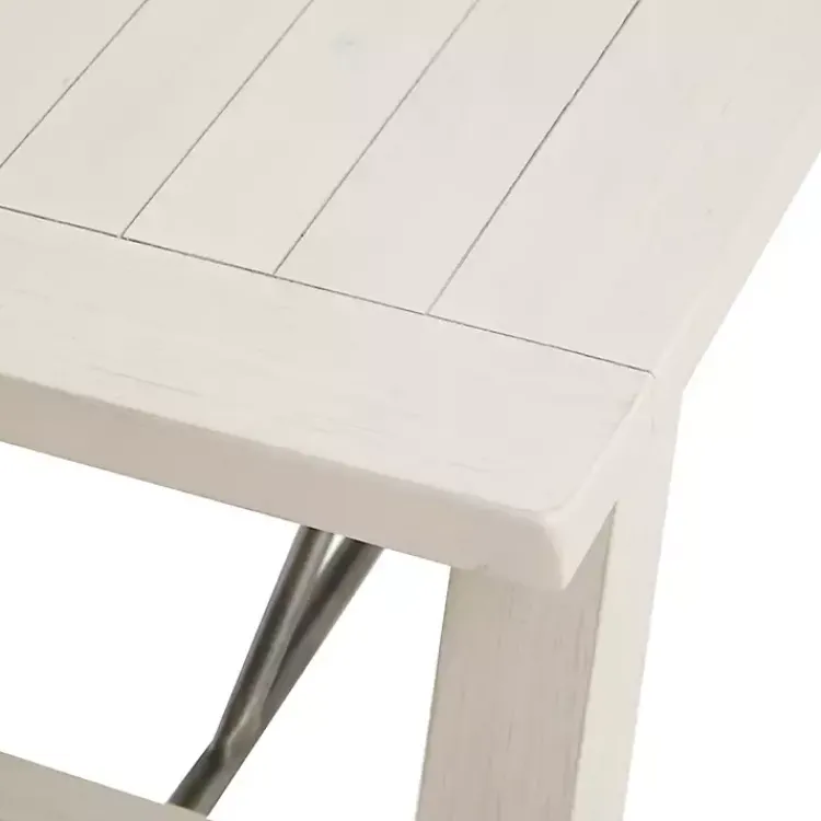 Kirklands Home Sofia Wooden Dining Bench with Metal Bars White Best