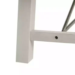 Kirklands Home Sofia Wooden Dining Bench with Metal Bars White Best