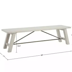 Kirklands Home Sofia Wooden Dining Bench with Metal Bars White Best