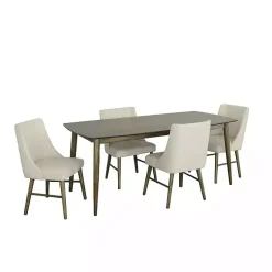 Kirklands Home Soft Alabaster Upholstered Dining Chairs, Set of 2 White Outlet