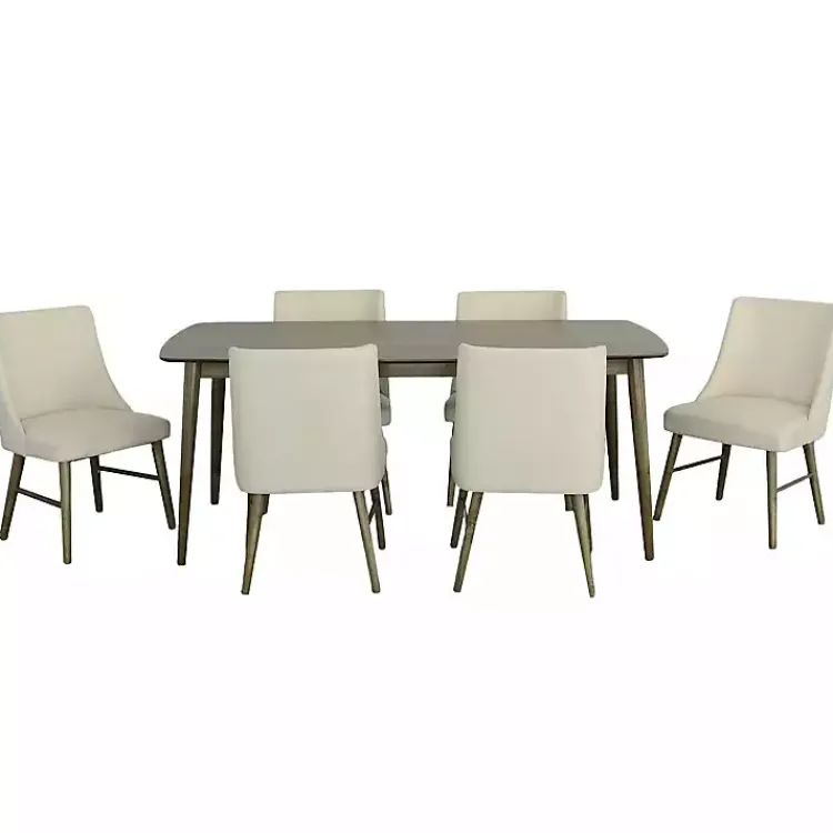 Kirklands Home Soft Alabaster Upholstered Dining Chairs, Set of 2 White Outlet
