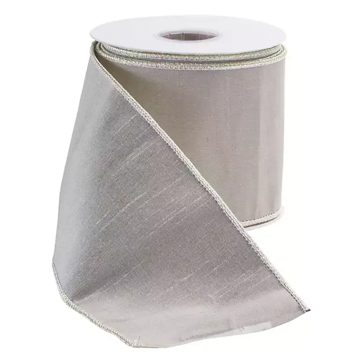 Christmas Decorations>Kirklands Home Soft Beige Shimmer 10 yard Christmas Ribbon Tan